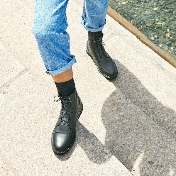 SORBAS SORBAS '93 Leder Stiefel zum Schnüren, Black (schwarz), – Produktbild 2 von 3