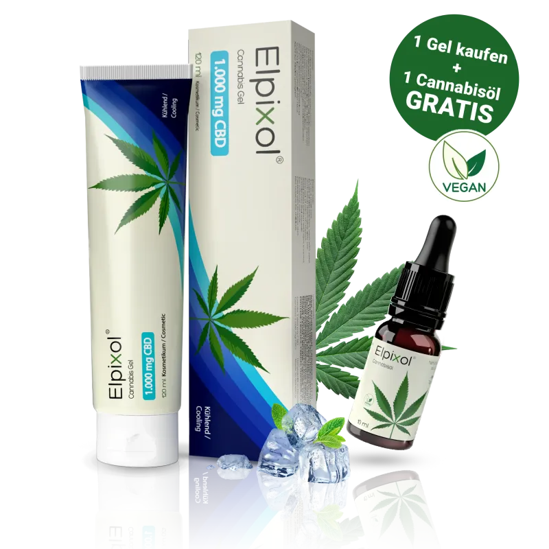 Elpixol Elpixol Cannabis Gel mit 1.000 mg CBD - kühlend + 10 ml Cannabisöl gratis – Produktbild 1 von 1