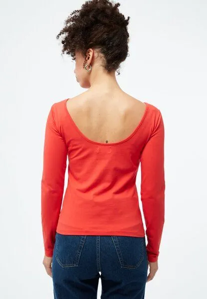 Givn Berlin Givn Berlin Longsleeve GBMIMI aus Bio-Baumwolle mit tiefem Rückenausschnitt, Tomato red, – Produktbild 4 von 4