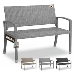 Casaria® Polyrattan Gartenbank Grau 122x58x87cm – Produktbild 1 von 1