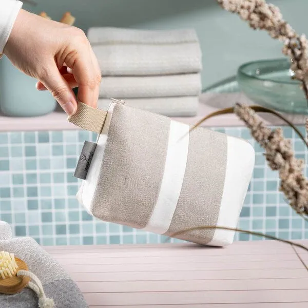 nahtur-design nahtur-design Kosmetiktasche aus 100% Leinen | Kleine Leinentasche, No_16 (blau), – Produktbild 1 von 4