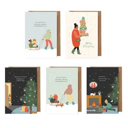 dabelino dabelino Weihnachtskarten Set: 5 Karten für Kinder und Erwachsene (Diversity, BIPoC, Weihnachten Klappkarten) – Produktbild 1 von 1