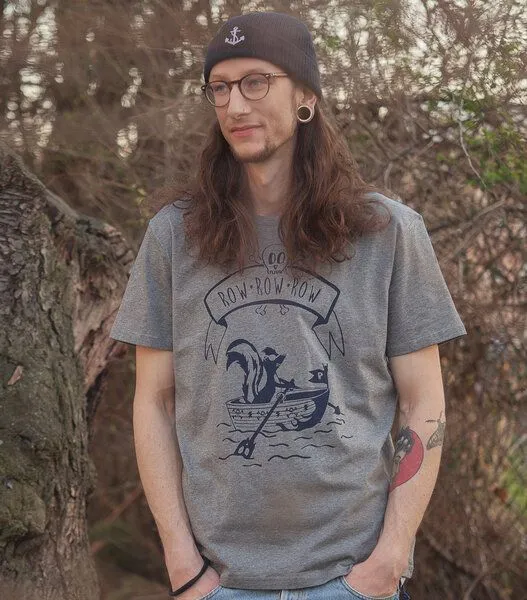 päfjes päfjes Sven Stinktier der Pirat - Männer T-Shirt - Fair Wear - Heather Grey – Produktbild 1 von 3