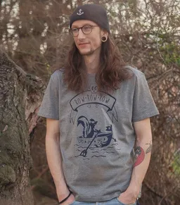 päfjes päfjes Sven Stinktier der Pirat - Männer T-Shirt - Fair Wear - Heather Grey – Produktbild 1 von 1