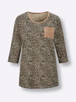 feel good Longshirt sand-schwarz-bedruckt – Produktbild 1 von 1