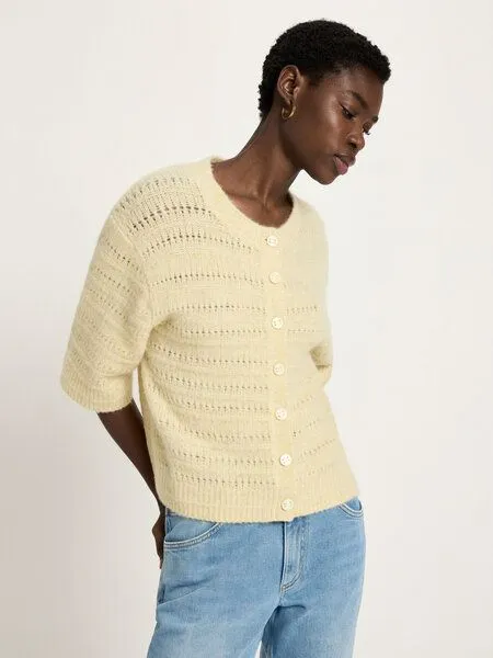 LANIUS LANIUS Strickjacke mit 3/4 Arm, Pastel sun melange, – Produktbild 3 von 4