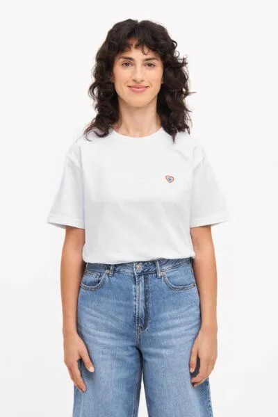 Natural Vibes Natural Vibes T-Shirt Peace and Love Bio GOTS | Bio T-Shirt | Weißes T-Shirt | Herren Damen T-Shirt | – Produktbild 3 von 4