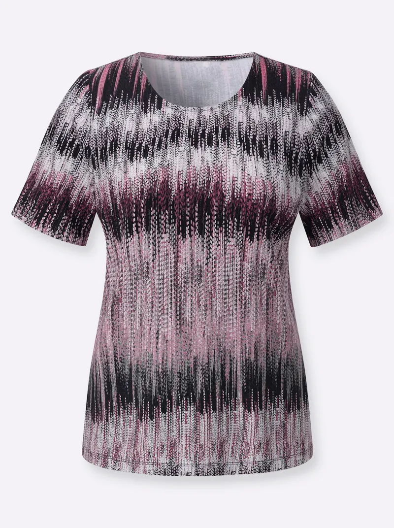 Witt Kurzarmshirt rosé-grau-bedruckt, Rosé-grau-bedruckt, – Produktbild 1 von 2