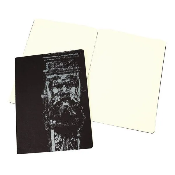 HANDGEDRUCKT HANDGEDRUCKT "Faun" Notizheft ca. DIN A4, blanko, Silber, – Produktbild 1 von 4