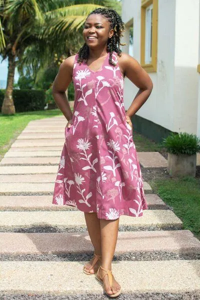 Global Mamas Global Mamas Bio Kleid - OAKLYNN - Mod/Rosewood/Rings/Diamonds, Wildflower rosewood (rosa), – Produktbild 2 von 4