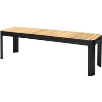 Gartenbank "Portals" mit FSC-zertifiziertem Teakholz, Breite 143 cm, schwarz – Produktbild 1 von 1