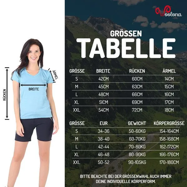Woolona Woolona V-Shirt - CALIMA - 100% Merinowolle, Emerald, – Produktbild 2 von 2