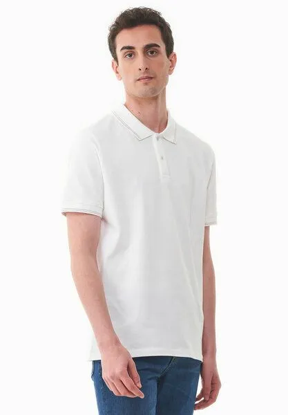 ORGANICATION ORGANICATION Poloshirt aus Bio-Baumwolle, Off white, – Produktbild 3 von 4