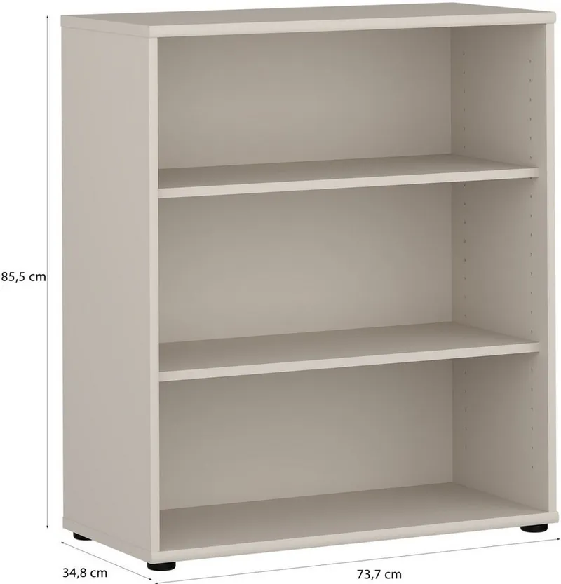 FORTE Regal Tempra, Mehrzweckregal breit, Höhe 111,1cm, 2 Ablageböden, Breite 73,7 cm, Beige, – Produktbild 7 von 8