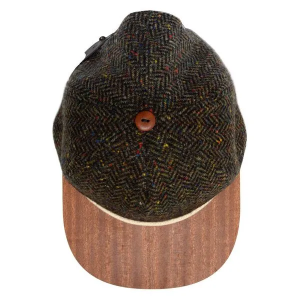 Lou-i Lou-i Tweed Cap mit edlem Holzschild Made in Germany - Sehr bequeme Wintercap, Grün, – Produktbild 4 von 4