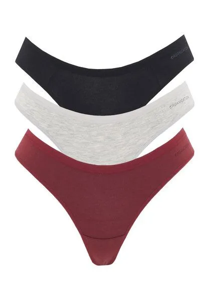 ORGANICATION ORGANICATION KAVINN | Tanga aus Bio-Baumwolle und TENCEL Modal im 3er-Pack, Mix-31, – Produktbild 1 von 4