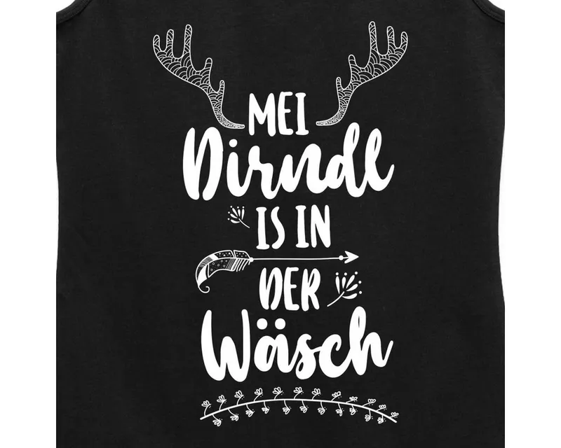 Spreadshirt T-Shirt Dirndl Ersatz, Mein Dirndl Ist In Der Wäsche Premium Tank Top Damen (1-tlg) Normaler Schnitt für optimale Passform, Schwarz, – Produktbild 2 von 4