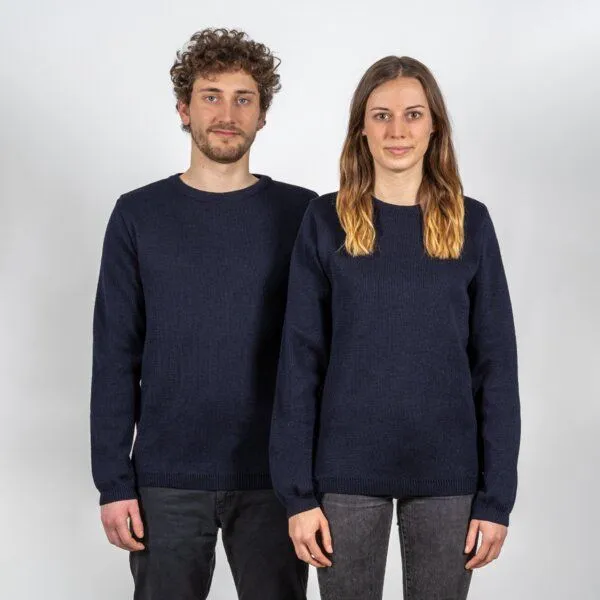 LANGBRETT LANGBRETT grobstrick pullover | schurwolle | unisex, Dunkelblau (blau), – Produktbild 1 von 3