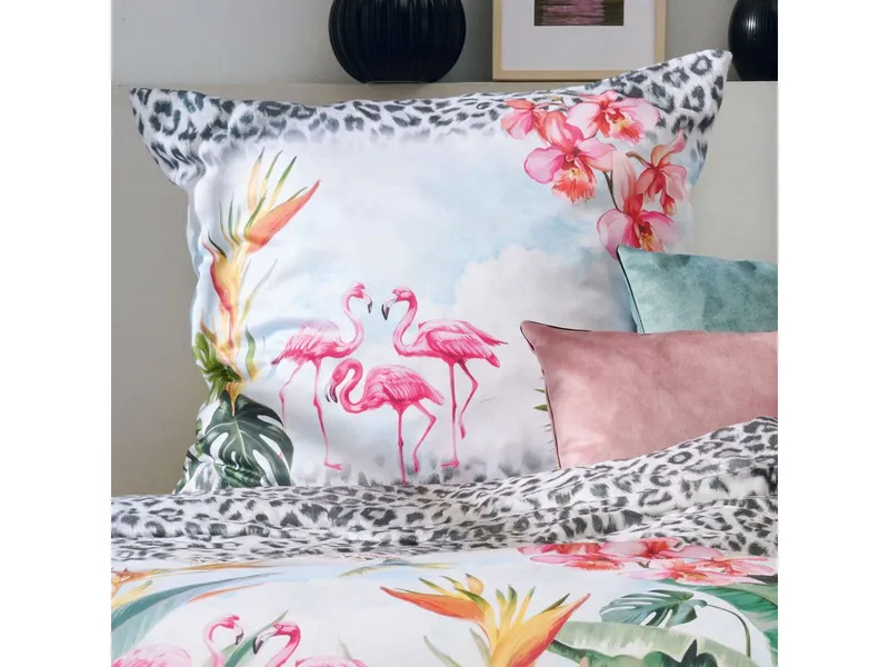APELT Bettwäsche Paradise, Satin (Bio-Baumwolle), 2 teilig, Bettwäsche-Set mit Reißverschluss, Baumwoll-Satin, Digitaldruck, Bunt, – Produktbild 3 von 5