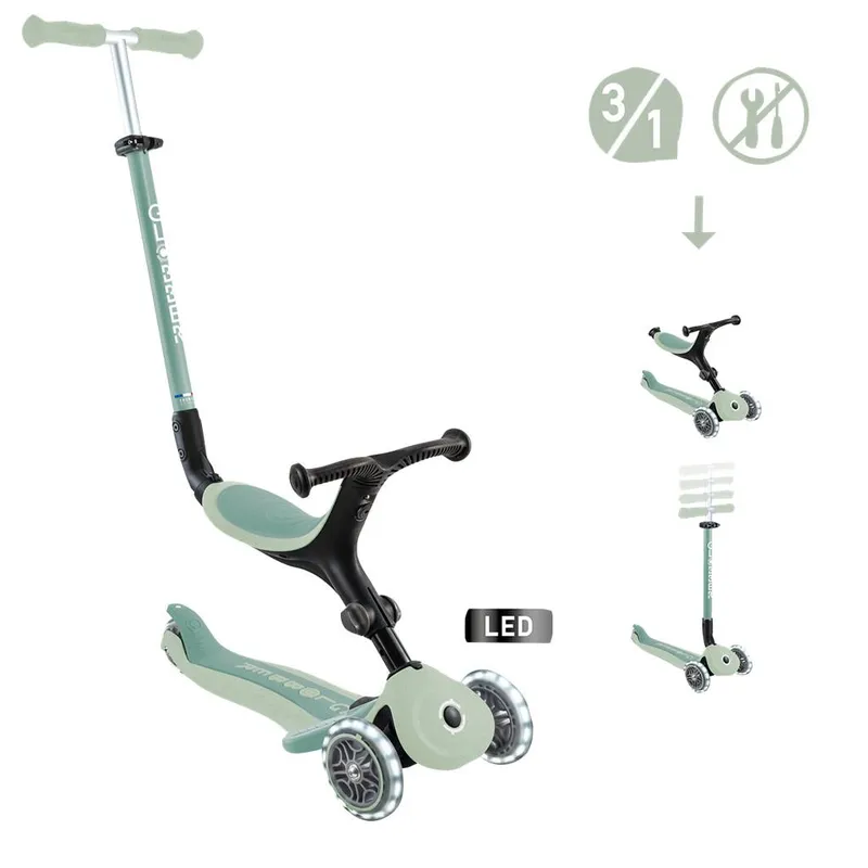 Globber Globber pistazie, 120/80mm, mit Leuchtrollen Scooter Globber Go-Up Active Lights Eco – Produktbild 2 von 7