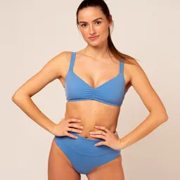 Woodlike Woodlike Damen vegan Bikinioberteil Ruffle Blau – Produktbild 1 von 1