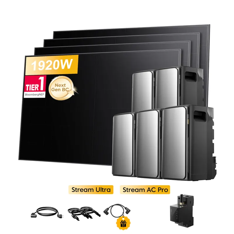 EcoFlow EcoFlow Stream Ultra, All-in-One Speicher für Balkonkraftwerke, mit 4 x 480Wp Sunpro BC Bifazial Full Black Solarmodul, by Powerness - Stream Ultra + 4 x Stream AC Pro | 9600Wh / 1 x Smart Meter / Selbstabholung – Produktbild 1 von 2