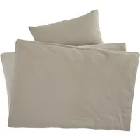 HANS NATUR Kinderbettwäsche zum Wenden Bio-Baumwolle Jersey Sand Bettbezug 135 x 200 cm, Kissen 40 x 80 cm – Produktbild 1 von 1