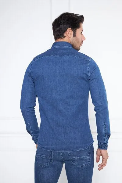 Bruno Barella Bruno Barella Jeanshemd aus Bio Baumwolle – Produktbild 3 von 4