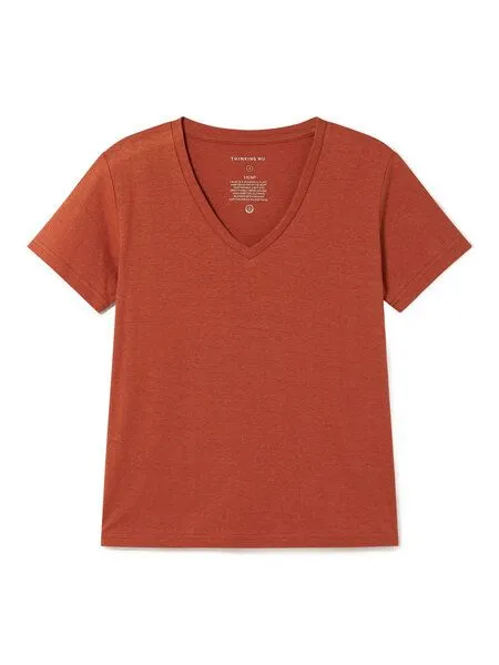 thinking mu thinking mu T-Shirt - Hemp Clavel - aus Hanf & Bio-Baumwolle, Rot (clay red), – Produktbild 1 von 3