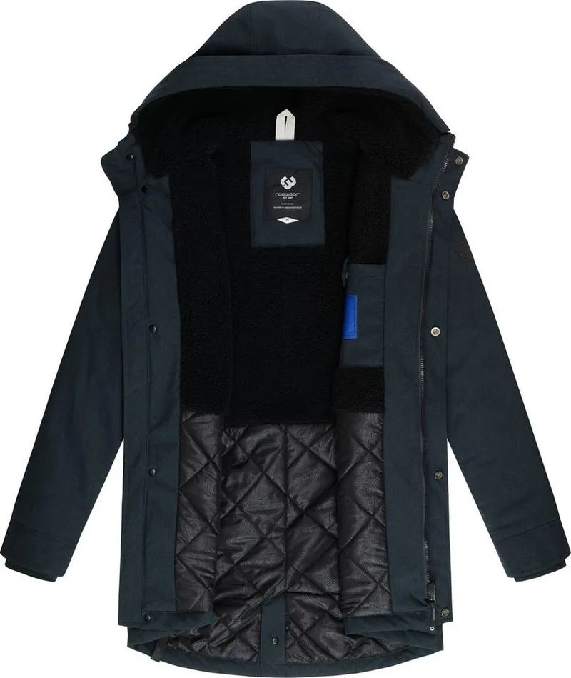 ragwear ragwear Kurzmantel Mr Smithem YOUMODO wasserdichte lange Herren Winterjacke mit Kapuze, Schwarz, – Produktbild 1 von 4