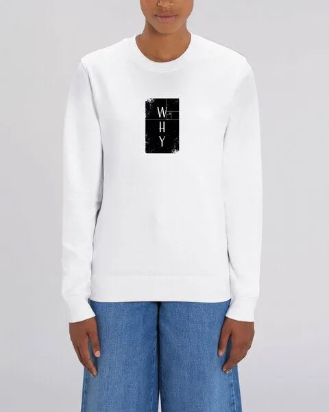 Human Family Human Family Bio Unisex Rundhals-Sweatshirt - "Switch - WHY" in Weiss – Produktbild 2 von 3