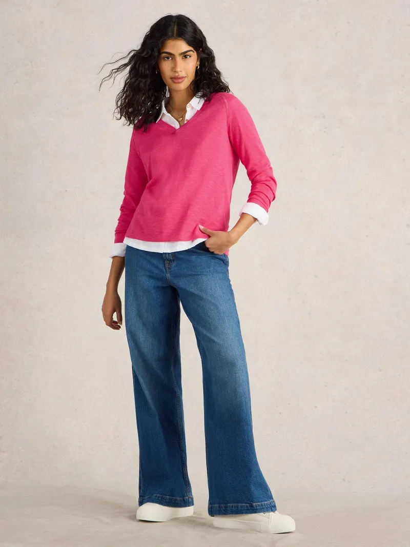 White Stuff Pullover Naria aus Leinenmischung - 34, Rosa, – Produktbild 2 von 4
