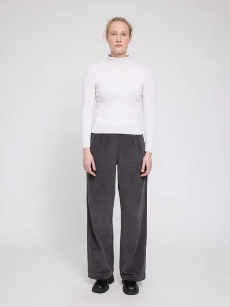 Mazine Mazine Damen "Pleated" Cordhose aus 99% Bio-Baumwolle und 1% Elasthan, Anthrazit, – Produktbild 2 von 4