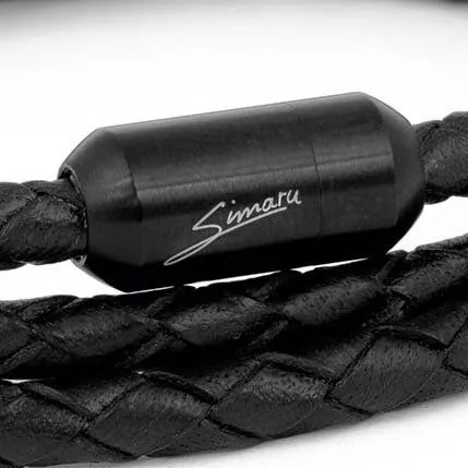 Simaru Simaru Echtleder Wickelarmband schwarz, Lederarmband für Damen und Herren mit Magnetverschluss – Produktbild 3 von 4