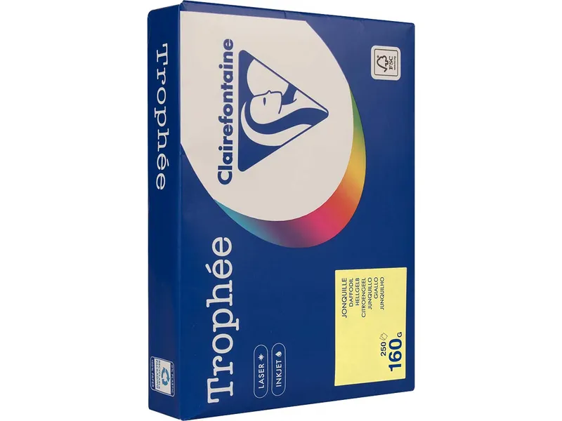 Clairefontaine 250 Blatt Clairfontaine Farbiges Kopierpapier "Trophee" 160 g/m², DIN A4, hellgelb – Produktbild 1 von 1