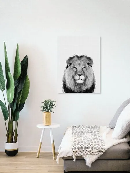 Photocircle Photocircle Poster / Leinwandbild - Lion (Black and White) – Produktbild 4 von 4