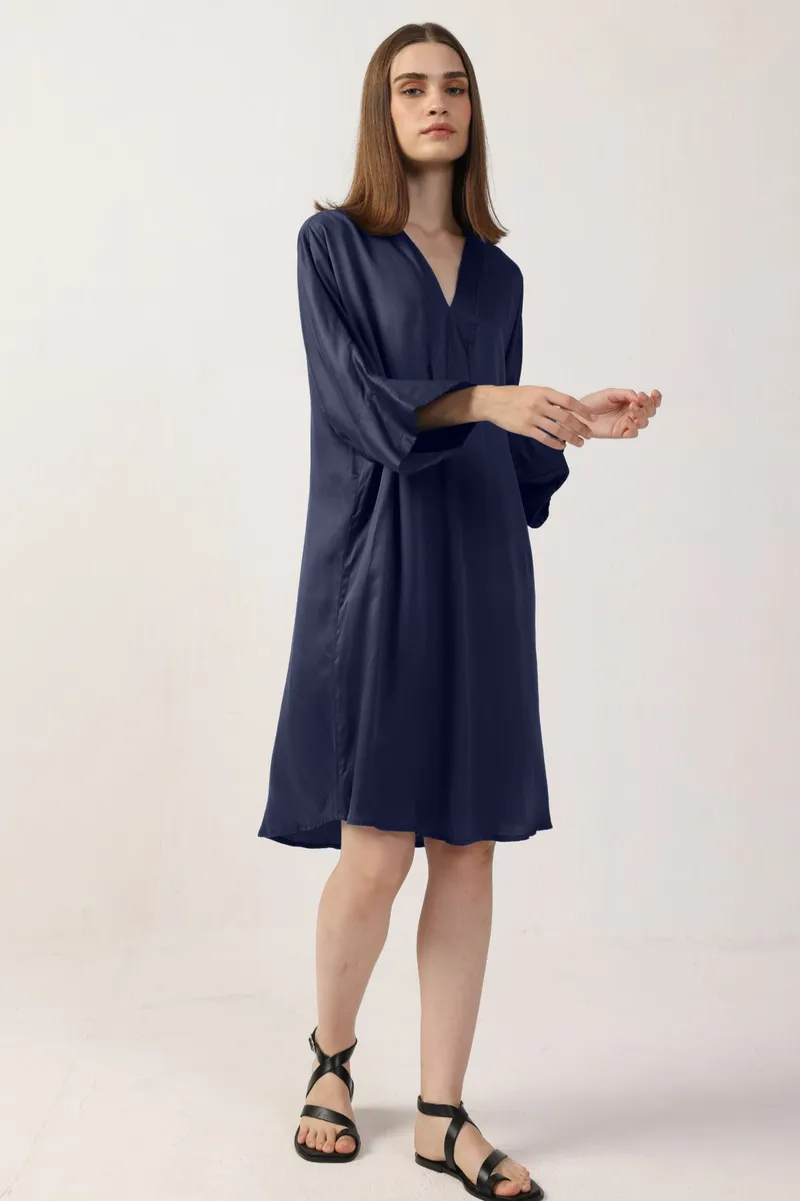 Neu Nomads Neu Nomads Damen vegan Kleid Kimono Mitternachtsblau, Dunkelblau, – Produktbild 1 von 1