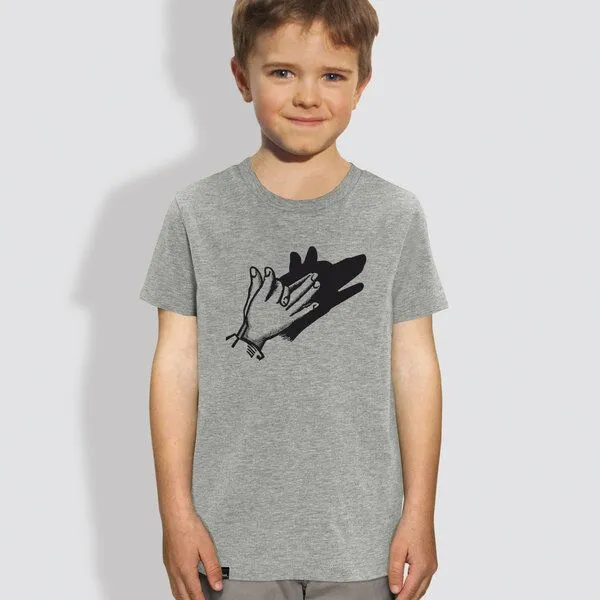 little kiwi little kiwi Kinder T-Shirt, "Schattenspiel", Heather grey, – Produktbild 1 von 2