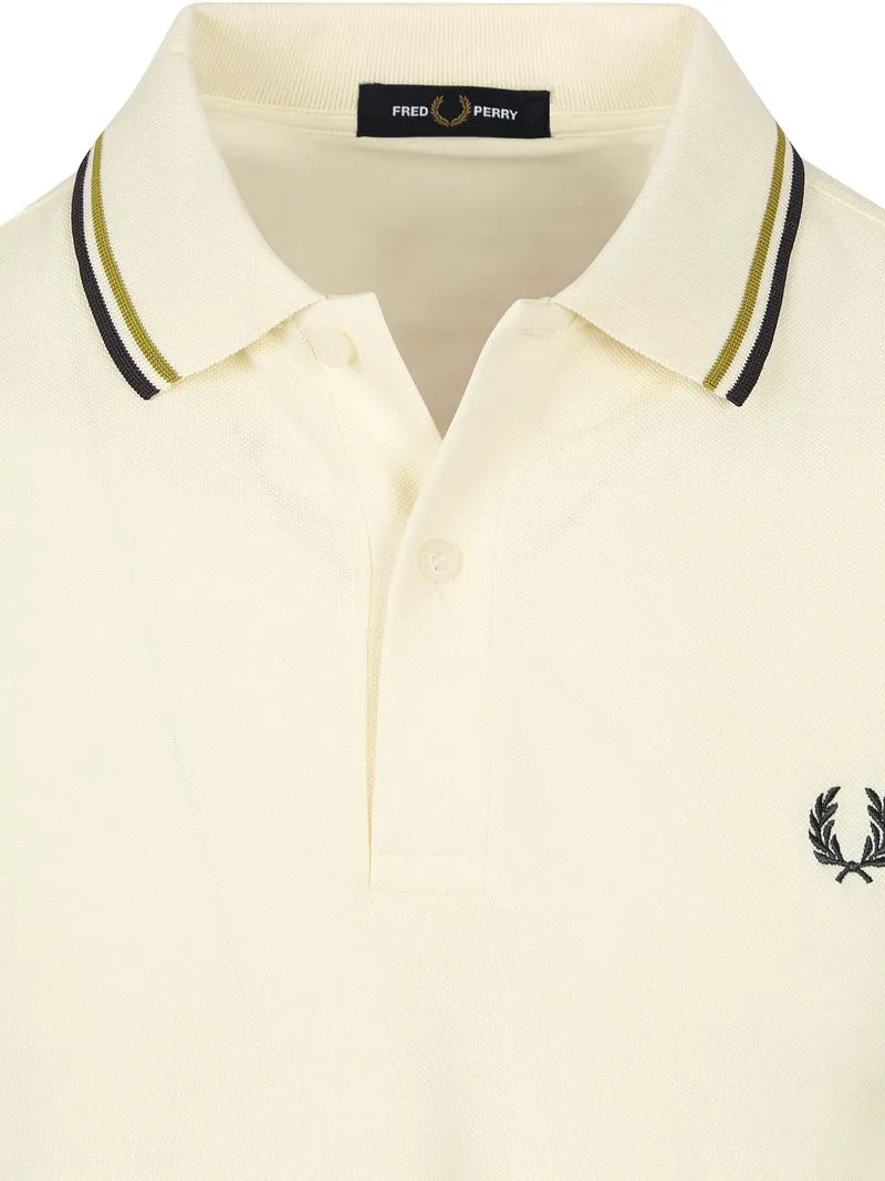 Fred Perry Fred Perry Polo Twin Tipped M3600 Ecru 46A - Größe M, Wollweiß, – Produktbild 5 von 5