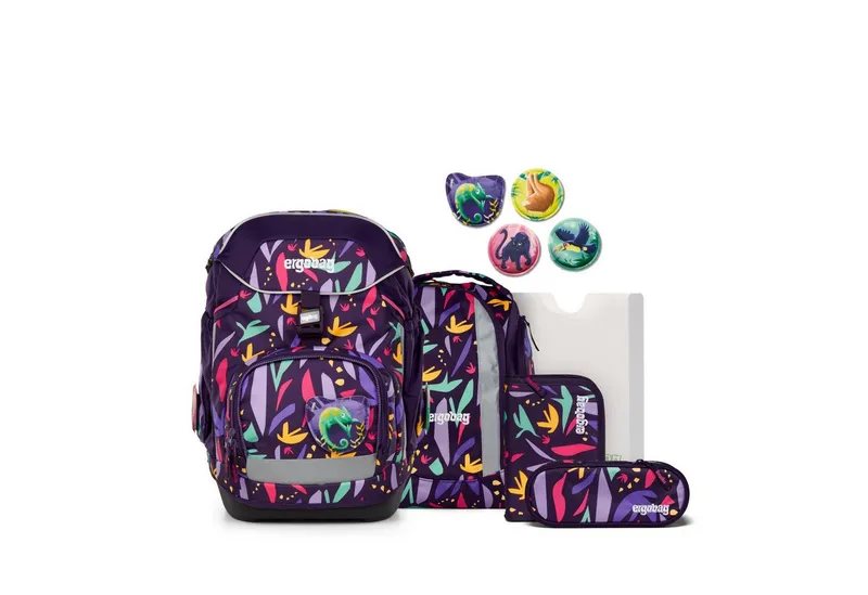 Ergobag Ergobag Schulranzen Schulranzen-Set PACK AmBärzonas 6-teilig (6-teilig), ergonomisch, ab 1. Klasse, Your-Size-System, Lila, – Produktbild 1 von 5