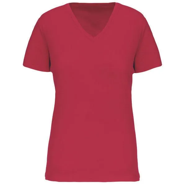 Greenspired Greenspired Basic Bio Damen T-Shirt mit V-Ausschnitt XS- 3 XL, Rot, – Produktbild 1 von 1
