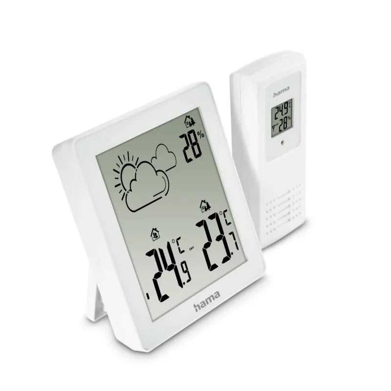 Hama Hama Wetterstation "Zakynthos", Thermometer, Hygrometer, mit Außensensor, Weiß – Produktbild 2 von 5