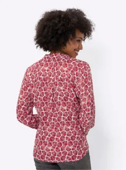 heine Druckbluse rot-ecru-bedruckt – Produktbild 1 von 1