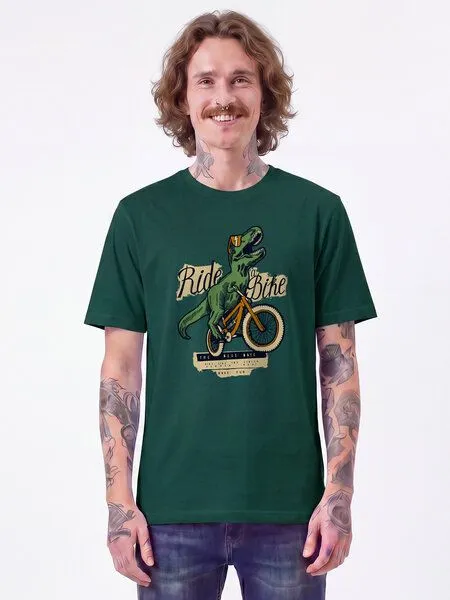 watapparel watapparel T-Shirt Unisex T-Rex Fahrrad, Glazed green, – Produktbild 2 von 2