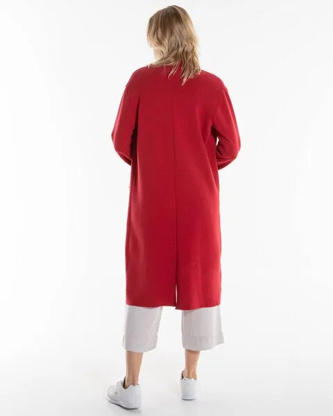 Alma & Lovis Alma & Lovis Strickmantel aus Bio-Baumwolle | Knit Coat, Scarlet (rot), – Produktbild 3 von 4