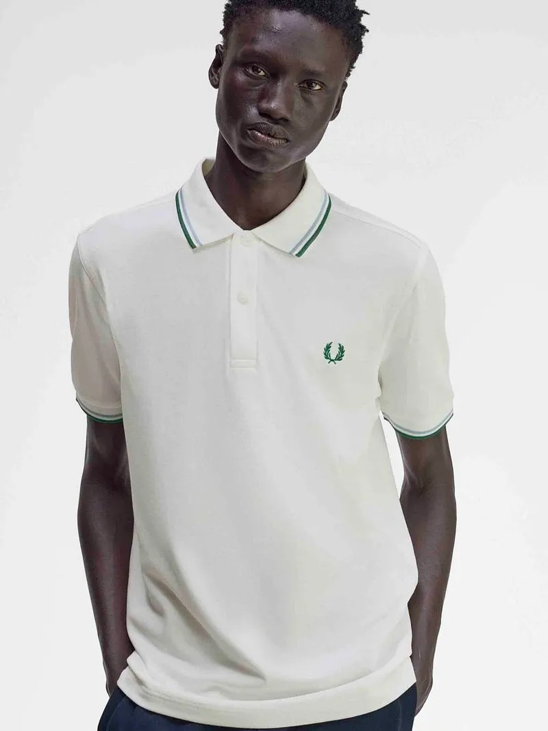 Fred Perry Fred Perry Polo Twin Tipped M3600 Weiß Z52 - Größe M, Weiß, – Produktbild 2 von 5