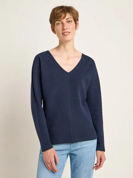 LANIUS LANIUS Shirt mit Struktur aus Bio-Baumwolle, Midnight, – Produktbild 1 von 4