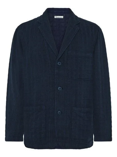 KnowledgeCotton Apparel KnowledgeCotton Apparel Lockerer Blazer mit Struktur aus Bio-Baumwolle, Blau-night-sky, – Produktbild 1 von 4