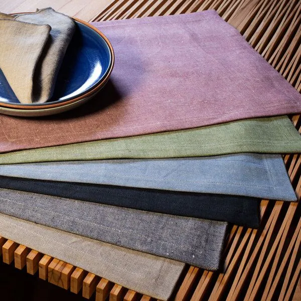 nahtur-design nahtur-design Tischset aus 100% Leinen, Leinendenim, Hellblau, – Produktbild 5 von 5