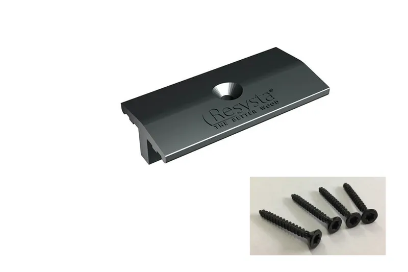 woodstore24 Befestigungsclip für Bodendiele mit Nut (Kunststoff) inklusive Schrauben, 100 Stk. / Packung für Resysta Terrassendielen – Produktbild 1 von 1